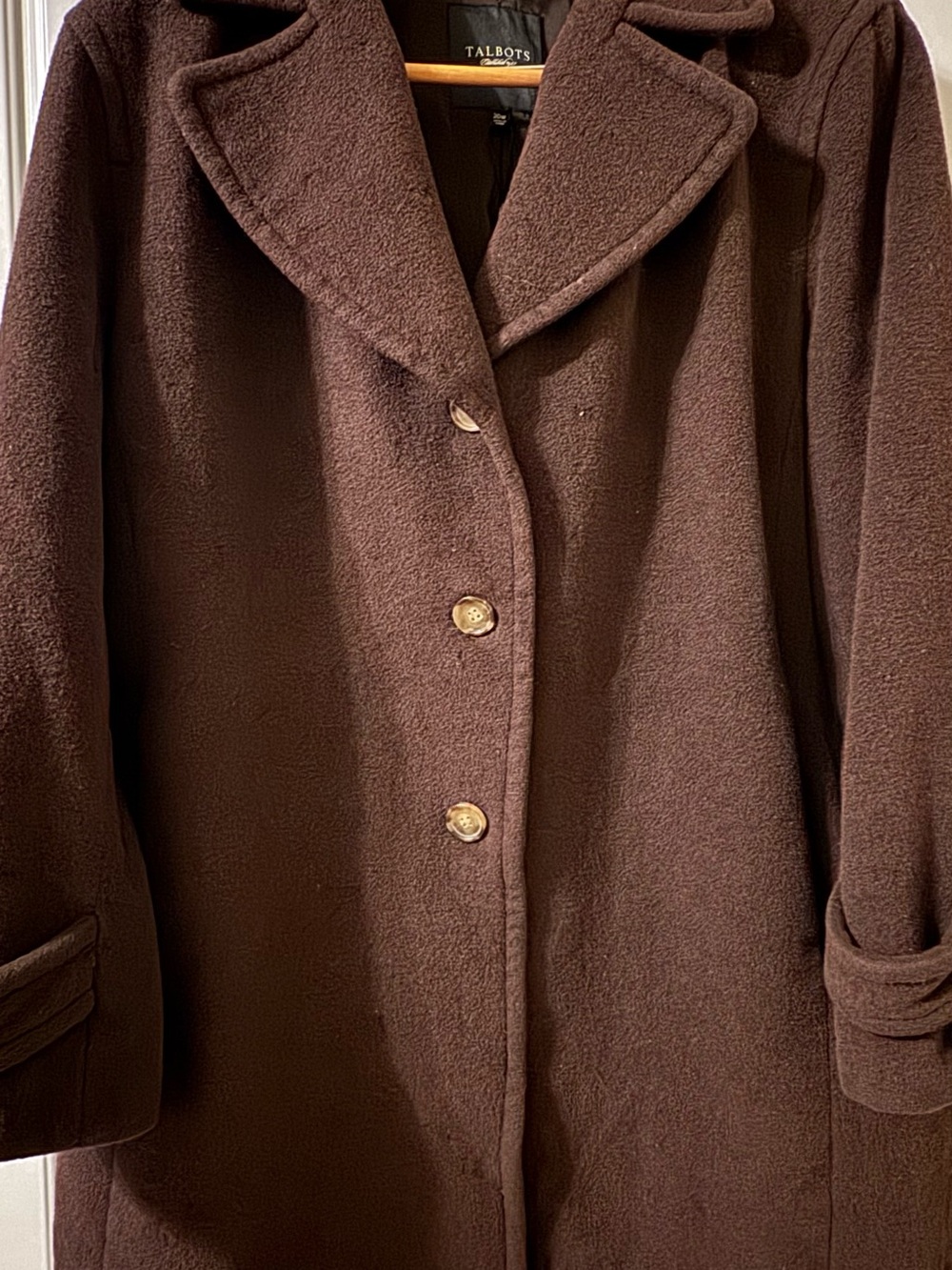 Talbots Chocolate Brown Wool Pea Coat